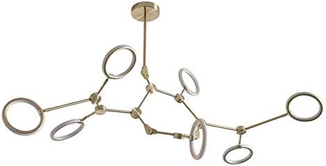 Towero Modern Minimalist Chandelier Creative Home Dining Chandelier Light Luxury Branch Molecular Light Electroplated Gold Ring Chandelier