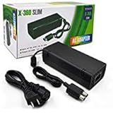 Xbox 360 Slim Power Brick with Power Cord Cable, Puning AC Adapter Built-In Ultra-Quiet Upgrade Fan, Xbox 360 Power Supply Charger for Xbox 360 Slim Console