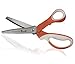 P.LOTOR 9.3 Inches Handled Professional Stainless Steel Dressmaking Sewing Craft Scissors, Pinking Shears (Serrated-Orange)