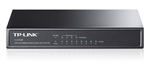 TP-LINK TL-SF1008P 10/100Mbps 8-port Desktop PoE Switch, 4 POE ports, IEEE 802.3af, 53W, Designed for IP Cameras.
