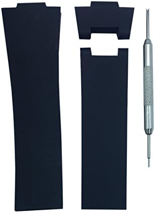 For Ulysse Nardin Marine 25mm Black Watch Band Strap - Free Spring Bar Tool