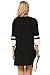Halife Women's Elegant 3/4 Sleeve Crewneck Contrast Color Straight Shift Dress (XXL, Black)