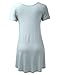 ALL FOR YOU Women's Short Sleeve V-Neck Flare Tunic Ice Blue XX-Large