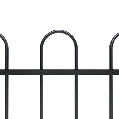 vidaXL Gartenzaun mit Bügel-Design Pfosten Metallzaun Schmuckzaun Deko Zaun Zaunelemente Gitterzaun Stahlzaun Zäune… – Bild 4