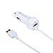 Galaxy S5 Charger, ProtonPlanet® Ultra Fast Coiled Retractable USB Car Charger Adapter for Samsung Galaxy S5 | Galaxy Note 3 | Note Pro NotePro 12.2 Rapid Travel Charger - White