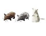Set of 3 - Ikea Gosig Mus Rat Mouse Stuffed Animal Soft Toy, White, Brown, Grey, 5 1/2