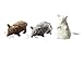 Set of 3 - Ikea Gosig Mus Rat Mouse Stuffed Animal Soft Toy, White, Brown, Grey, 5 1/2