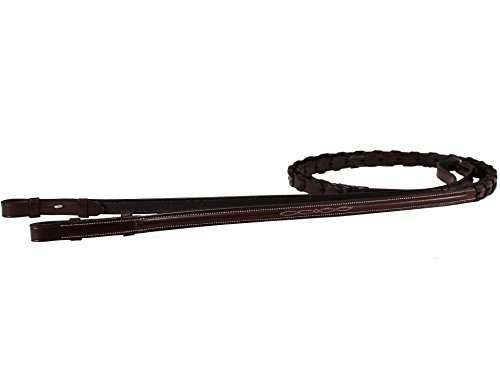 Paris Tack Leather Laced Reins Havana Full Horse Size for English Riding