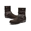 VJH-confort-Womens-Mid-Calf-BootRound-Toe-Low-Heel-Comfort-Slouchy-Bootie-with-Side-Zipper-Buckle-Strap