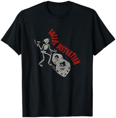 Amazon.com: Official Social Distortion Black Spray Skelly T-Shirt
