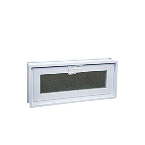 Glass Block Vent 18"W x 8"H Vinyl Hopper Vent