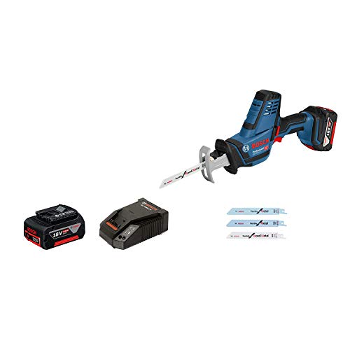Bosch Professional 18V System GSA 18 V-LI C - Sierra sable a batería (0 - 3050 cpm, profundidad de corte 200 mm, 2…