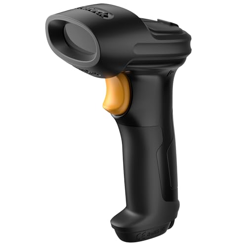 Inateck Lettore Codici a Barre 2D Wireless, Scanner QR Bluetooth Robusto e Resistente a Cadute 1.8m, Batteria 2600mAh, 180 Giorni di Standby, Raggio 35m, Supporto App Config & SDK, per Magazzino
