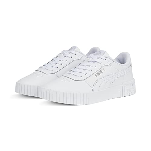 PUMA Womens Carina 2.0 Sneaker, PUMA Womens White-PUMA Womens White-PUMA Womens Silver, 7 - Image 6