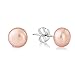 PAVOI Pink to Peach Stud Pearl Earrings for the National Breast Cancer Foundation - Freshwater Cultured AAA+ 6mm