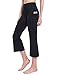 TAIBID Women's High Waist Yoga Capri Pants Side Pockets Flare Workout Bootleg Crop Leggings, Size S - XXXL