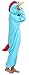Sunrise Unisex Blue Unicorn Onesie Costume Kigurumi Pajamas (Small, Blue)