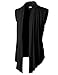 H2H Men's Shawl Collar Sleeveless Cardigan with No Button Black US L/Asia XL (KMOCASL01)