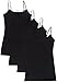 4 Pack Active Basic Women's Basic Tank Tops,Black ,L