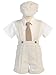 DapperLads Lito Little Boys' Khaki Seersucker 4 Pc Suspender Shorts