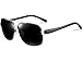 ATTCL Men's Polarized Aviator Sunglasses Rectangular for Men Driving Fishing Golf 8001-Black