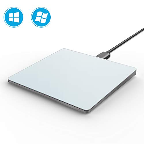 VOGEK Trackpad Touchpad, USB Wired Touchpad with Multi-Touch Navigation for Windows 7 and Windows 10 on Laptop/Notebook/Desktop Computer (White Grey)