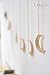Ling's moment Original Moon Phase Wall Hanging Garland with Chains Gold Shining Boho Wall Decor Wall Art for Bedroom,Living Room,Apartment,Dorm,Home Decor