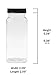 Baire Bottles - Clear Empty Plastic Square Jars, 8 Ounce, 6-Pack - Black Lids - Kitchen Organization, Craft Room, Garage, Travel, Wedding and Party Favors, USA - Includes One 2 Ounce Matching Bottle