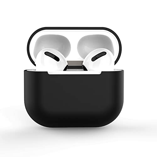 AirPods 3 Case Silicone Protective Case and Skin Case for AirPods 3 [Front LED Visible] [Wireless Charging] Compatible with AirPods 3 2021 (Without Carabiner, Black)