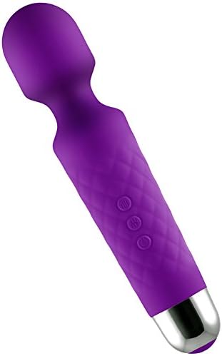 Cordless Wand Handheld Massager Magic Body Therapy Electric Variable 20 Pulsating Patterns 8x Multi-speed Strong Vibration USB Rechargeable Purple