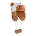 Crytech Toddler Kids Winter Trapper Ski Hat, Warm Chunky Faux Fur Russian Ushanka Trooper Cap with Ear Flap Plush Furry Aviator Snow Hat with Earflap for Little Girl Boy Skiing Skating (Brown)thumb 1