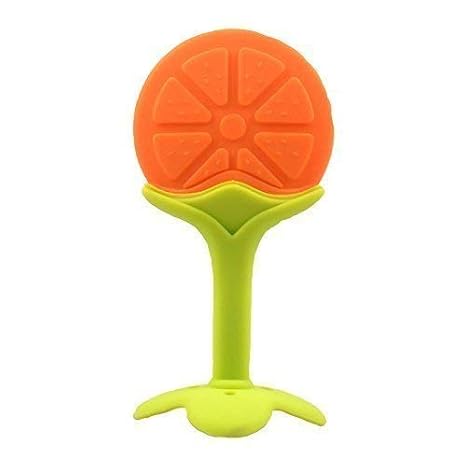 Kidzvilla Baby Boys and Baby Girls Silicone Dental Care Teether (Orange)