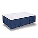 TILLYOU Crib Bed Skirt Navy Pleated for Baby Boys Girls, 100% Natural Soft Dust Ruffle, Standard Nursery Bedding Toddler Bedskirt Solid, 14