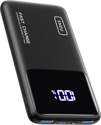 INIU Power Bank, Slim 22.5W PD Fast Charging Portable Charger, USB C in&out 10000mAh Battery Pack, Travel Essentials Powerbank, Mobile Phone Charger for iPhone 17 16, Samsung S25 S24, iPad, Xiaomi etc