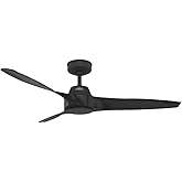 Hunter Fan 52 Inch Matte Black Ceiling Fan with 3 Blades, Indoor/Outdoor Ceiling Fan for Living Room, Bedroom, Farmhouse, Kit