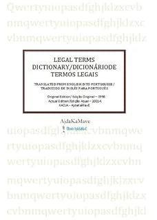 Livro Legal Terms Dictionary / Dicionário de Termos Legais: Translation from English into Portuguese / Tradução de Inglês para Português