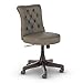 Bush Furniture Key West Mid Back Tufted Office Chair in Washed Gray Leather
