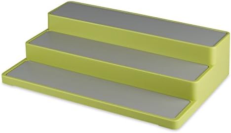 Home and Above 3-Tier Spice Rack Kitchen and Cabinet Organizer, for Cabinets, and Shelves - Easy to clean surface - 15 Inch . Green.