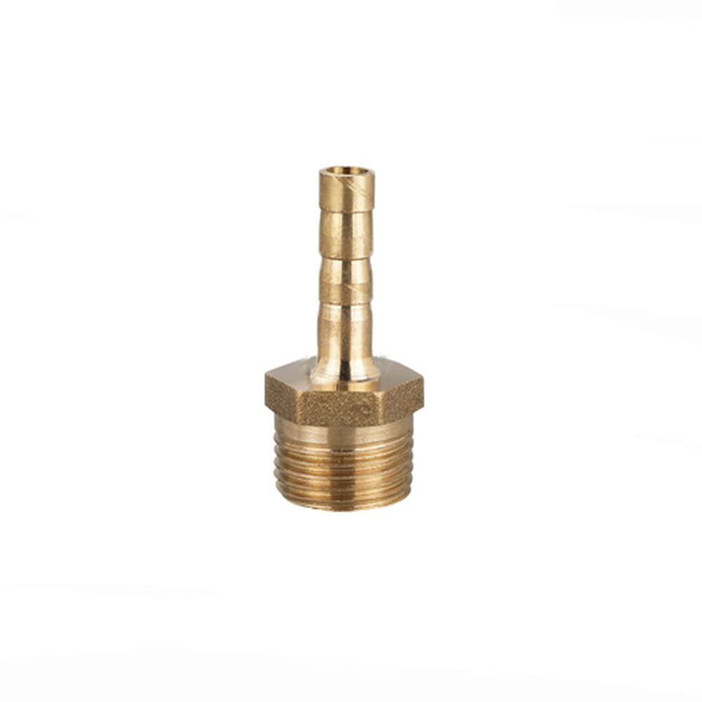 TopHomer BSP Hose Connector Brass Pipe Fitting 6mm Barb x G3/8 Male, Hose Barb Tail Male BSP Thread Connector Joint Copper Coupler Adapter — image 1