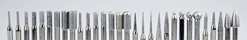 SE 8230DD40 30-Piece Set of Assorted Diamond Burrs, 400 Grit