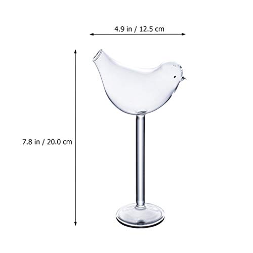 Cabilock Cocktailgläser Glas Vogel Design Transparent Cocktailbecher 150ml 2 Stücke Neuheit Bier Wein Saft Tasse… – Bild 3