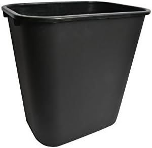 Janico Garbage Can Waste Receptacle Deskside, Rectangular, Pack of 10 (25 Quarts, Black)