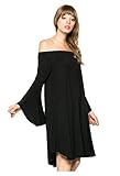 My Space Clothing Women's Off Shoulder Soft Jersey Dress w/Pocket-Made in USA