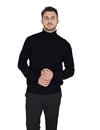 Cashmeren - Jersey de lana para hombre, de punto clásico, suave, de manga larga, con cuello de cigüeñal