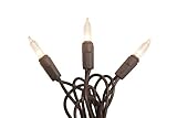 Christmas Mini Lights, 100 Clear Lights, Brown Wire/Cord, 42 ft Long