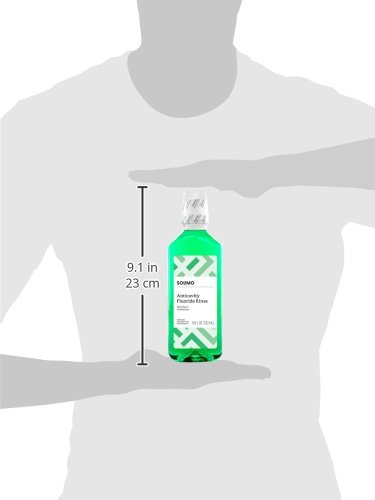 AMAZON BRAND – SOLIMO ANTICAVITY FLUORIDE RINSE, ALCOHOL FREE, MINT, 18 FL OZ (PACK OF 1)