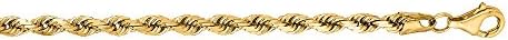 14Kt Solid Yellow Gold Diamond Cut Rope Pendant Chain/Necklace 3 Mm (24 Inches)