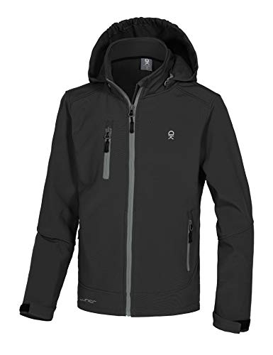Little Donkey Andy Boys' Softshell Jacket with Removable Hood, Fleece Lined and Water Repellent
