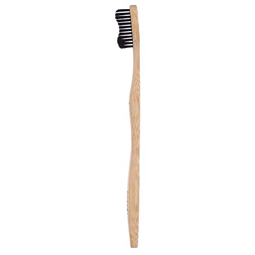 Isshah ECO- friendly Biodegradable Natural Bamboo Handle BPA Free Bristles Infused Individually Numbered Bamboo Toothbrush, Pack of 4 (Medium)