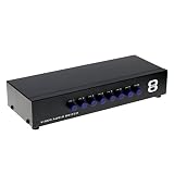 Optimal Shop 8-Way Composite Video Audio 3 RCA AV Switch Switcher Box Selector 8 in 1 Out 8x1
